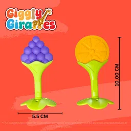 gigglygiraffes Giggly Giraffes Baby Fruit Shape Silicone Teethers for Babies Pack of 4 BPA Free Teether image 3