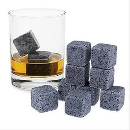 Whiskey Chilling Rocks Stones, Scotch on The Rocks with a Velvet Pouch 9 - Piece Bar Set Counter Top Wine Cooler-image-40
