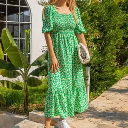 honky tonky Women Maxi Light Green Midi/Calf Length Dress image 2