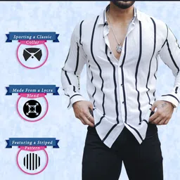 combraided Men Regular Fit Striped Casual Shirt image 5