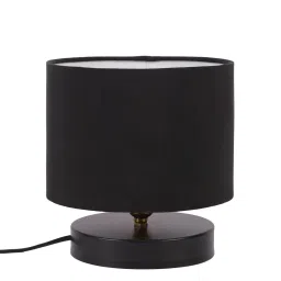 new era Dijon Black Cotton Shade Night Lamp With Iron Base image 5
