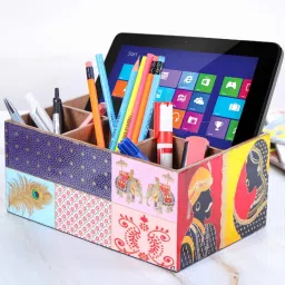 the home co. Multicolour Mdf Wood Rectangle 1 Pcs Cutlery Holder image 2