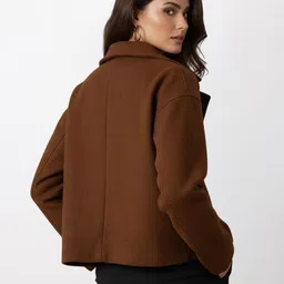 Mast & Harbour Notched Lapel Double-Breasted Cropped Overcoat image 2