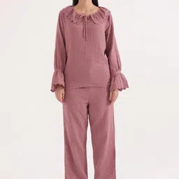 Slumber Jill Pure Cotton Round Neck Top & Trousers Co-Ords Set-picture-23