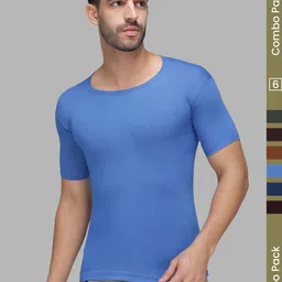 Amul Comfy Men Pack of 6 Plain Cotton Short Sleeves Innerwear-picture-26