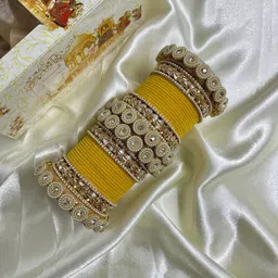 Wedding Chuda by Hitesh Bangles Set Of 38 Stone Studded Bangles-picture-26