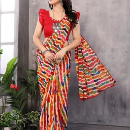 ROOP SUNDARI SAREES Leheriya Print Pure Georgette Saree-picture-14