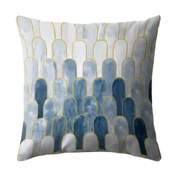 CASABLEU Nicobar Blue & Grey 2 Pieces Geometric Printed Square Cushion Covers image 4