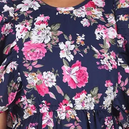 SILK SPARROW Floral Print Crepe Fit & Flare Dress image 2