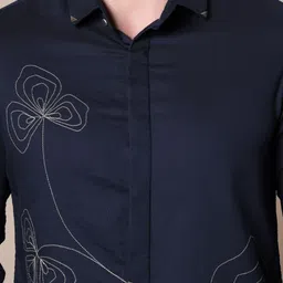 PIER 7 Men Classic Fit Abstract Printed Spread Collar Cotton Casual Shirt image 3