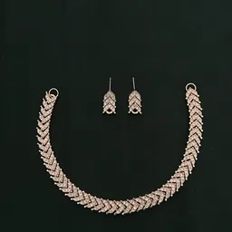 Rujve Jewellery Women Gold-Plated Cubic Zirconia Stone Studded Jewellery Set-picture-29