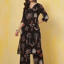 Anouk Rustic Women Floral Printed Regular Pure Cotton Kurta with Palazzos-picture-28