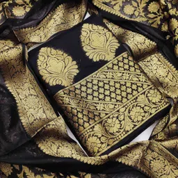 HERE&NOW Floral Woven Design Banarasi Jacquard Unstitched Dress Material-picture-23