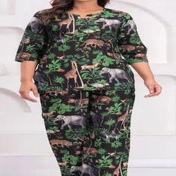 Queens Closet Printed Pure Cotton Round Neck Tunic & Trouser Co-Ords image 3