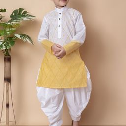 TAKE STYLE Boys Embroidered Regular Thread Work Pure Cotton Kurta with Patiala-picture-10