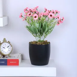 ARICK DECOR Pink 1 Pieces Daisy Artificial Plant With Pot-image-79
