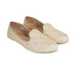 DFR Men Cream Textile Loafers image 4