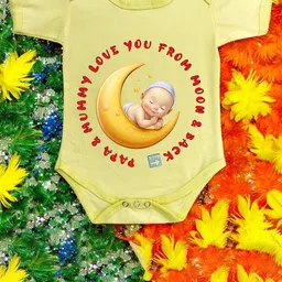 Cute Pals Infants I love Mom & Dad Printed Cotton Bodysuit-image-6