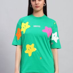 GRIFFEL Women Printed Pure Cotton Applique T-shirt-picture-23