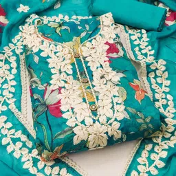 KALINI Embroidered Organza Unstitched Dress Material-image-97