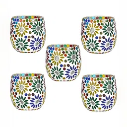 1ST TIME White & Red 5 Pieces Cylindrical Shaped Candle Holders-image-39