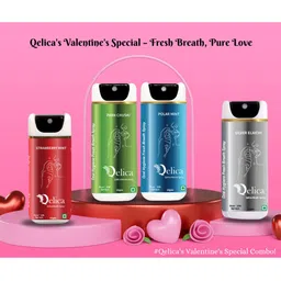 Qelica Set Of 4 Strawberry Paan Chuski Silver Elachi Polar Mint Spray-10g Each-picture-12