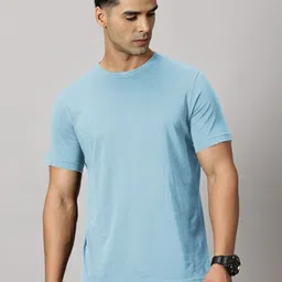 LEON Men Solid Round Neck Cotton T-shirt-picture-39
