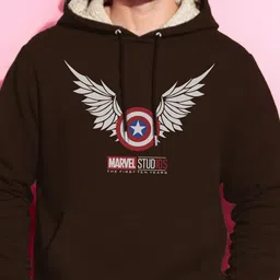 MaverIQ Men Printed Hooded Sweatshirt image 3