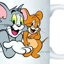 Mr UVD White & Grey Cartoon Characters Printed Ceramic Glossy Mug -350 ml-picture-30