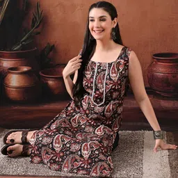 Anouk Rustic Women Paisley Printed Gotta Patti Kurta-picture-10