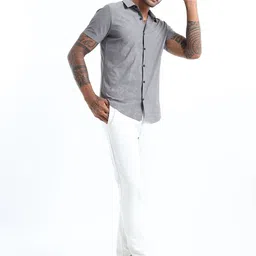 Mystery Of Fashion Classic Floral Printed Spread Collar Short Sleeves Cotton Opaque Shirt-image-37