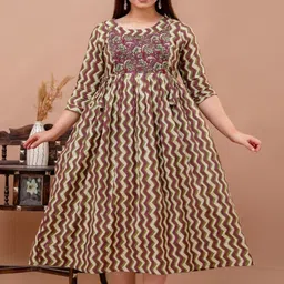 Style Heaven Women Pure Cotton Printed A-Line Kurtis-image-52