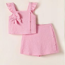 hopscotch 2-Pc Textured Bow Applique Blouse & Skorts-picture-28