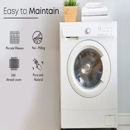 CHICERY White & Green Printed Pure Cotton 210 TC Super King Bedsheet Set 2.7 m x 2.7 m image 4