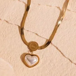 Estailo fashion Women Gold-Plated Heart Shaped Pendant With Chain-picture-48