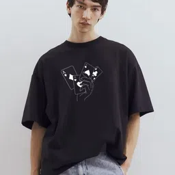 TOGS & TERRE Men Graphic Printed Round Neck Cotton Oversized T-shirt-picture-29