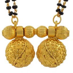MEMOIR Gold-Plated Artificial Beads Stylish 2 Wati Double Wati Mangalsutra image 3