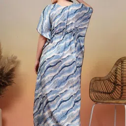 KLOTTHE Women Blue Maxi Nightdress image 2