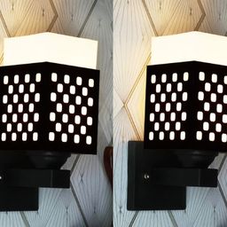 Gojeeva Black Wood Square Shaped Wall Lamp-picture-24