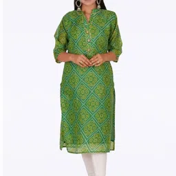 PARTH SY FASHION Women Green Blended Straight Kurtas-picture-28