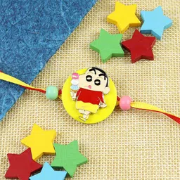 Asthetika Shin Chan Kids Thread Bracelet Rakhi With Roli Chawal image 3