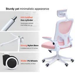 Alex Daisy Pink Flexo Ergonomic Study Chair image 4