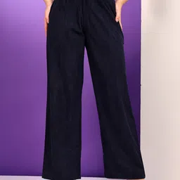 Kotty Women Relaxed Straight Leg High-Rise Easy Wash Pleated Formal Trousers-picture-35