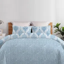 Sleeping Owls- because your sleep matters Blue & White Ethnic Motifs AC Room 150 GSM Comforter-picture-27