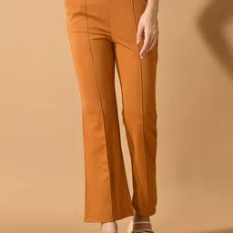 DressBerry Women Comfort Flared Wrinkle Free Trousers-image-24