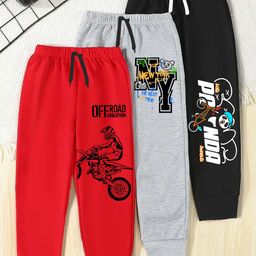 YK X Trampoline Kids Pack Of 3 Cotton Mid-Rise Joggers-picture-16