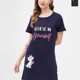 Dreambe Women 2 Printed Extended Sleeves Applique T-shirt-image-35