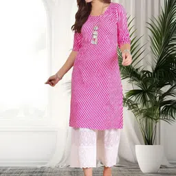 arangya Women Leheriya Printed Indie Prints Crepe Kurta-picture-20