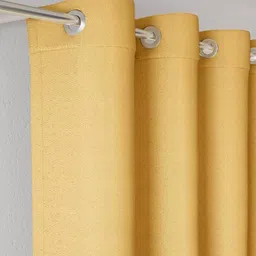 wakefit Yellow 2 Pieces Black Out Window Curtains image 3