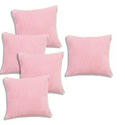 RD TREND Peach-Coloured Set of 5 Striped Square Cushion Covers image 5